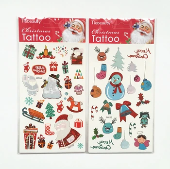 

5pcs Christmas Tattoo Different Models Colorful Party Sticker Men Women Kids Temporary Tattoo