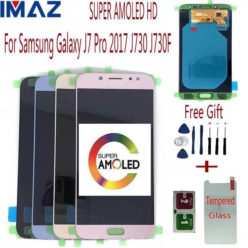 IMAZ 5," Super AMOLED для samsung Galaxy J7 Pro J730 J730F J730G ЖК-дисплей кодирующий преобразователь сенсорного экрана в сборе