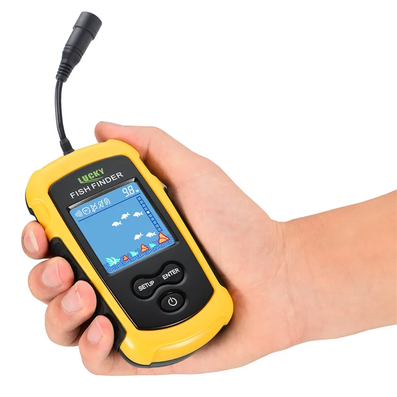 محظوظة الأسماك FFC1108-1 إنذار 100 متر المحمولة سونار lcd الصيد إغراء الطعم الكارب الصيد مكتشف السونار