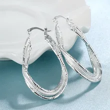 Акция оптом серебряные 925 серебряные серьги серебряные круглые серьги, модные женские ювелирные изделия рождественские подарки