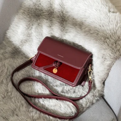 

2019 Fashion Elegant Stitching Patchwork Small Square Women Handbag Metal Disc Decoration Female Bag Large Capacity Multi Color