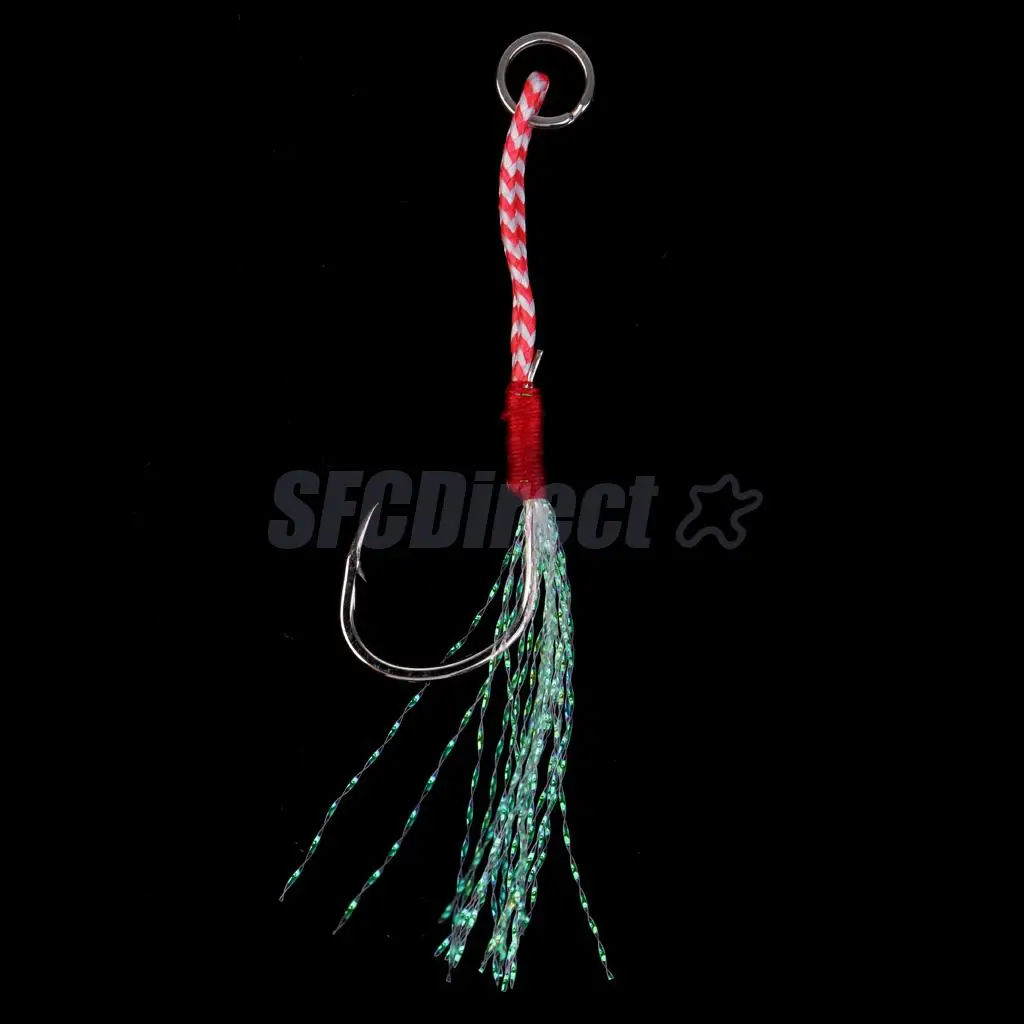 5Pcs Deep Sea Fishing Assist Hooks Worm Barbed Hooks Live Baits Hooks with PE Line 13# 15# 17#