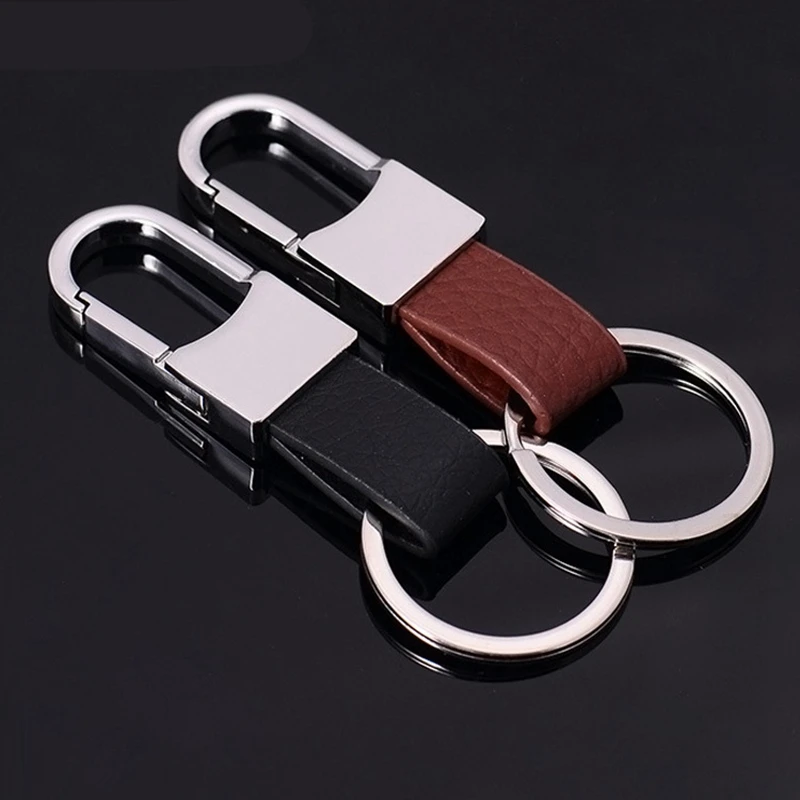 New Metal+PU Car Keychain Key Holder Keyring Car styling Key Ring