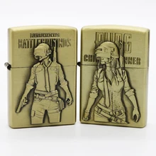 Зажигалки PUBG, бронзовая керосиновая зажигалка, бензин, нефтяная зажигалка, многоразовая бензиновая сигарета, металлические ретро мужские гаджеты