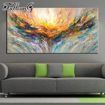 

FULLCANG full square/round drill large diy diamond painting abstract watercolor landscape 5d mosaic embroidery sale arts FC1247