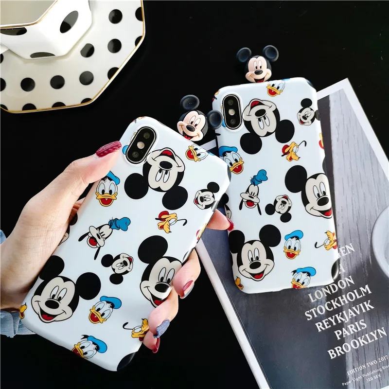Mickey Mouse Donald Duck soar Soft TPU Toy Cover iPhone Case For 6 6S 7 8 Plus XS Max IMD Toys |