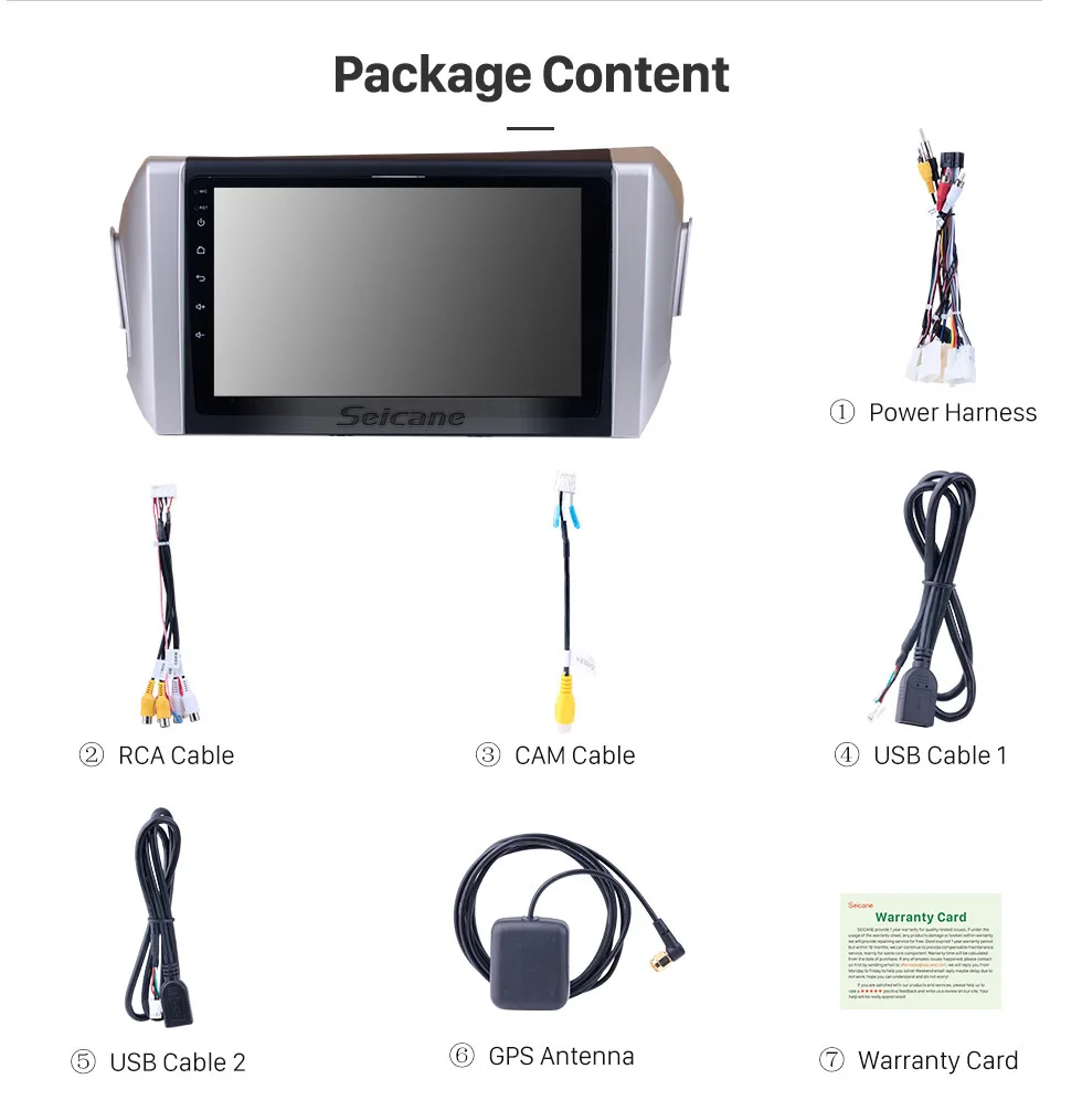 Cheap Seicane 9" Touchscreen Android 6.0/7.1/8.1 Car Radio For 2015 Toyota Innova(RHD)2Din GPS Navigation Multimedia Player Bluetooth 16