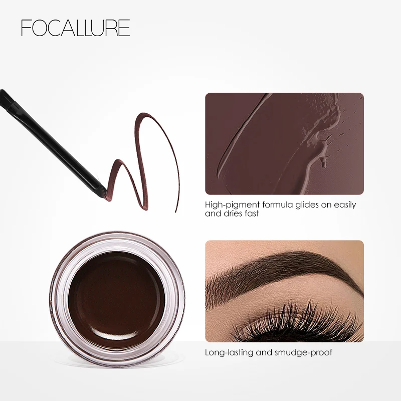 FOCALLURE Eyes Comestic Водонепроницаемая гелевая подводка для глаз макияж долговечная