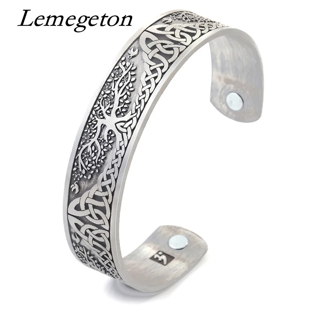 

Lemegeton Tree of Life Irish Knot Magnetic High Power Stimulate Blood Circulation Wristband Bracelets Bangles Pulseira Masculina