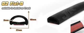 

Flat "D" Shape 17mm BLACK Edge Trim Seal Pillar Lok RV Camper Rubber Car Around Noise Sound Insulation self adhesive 315" 800cm
