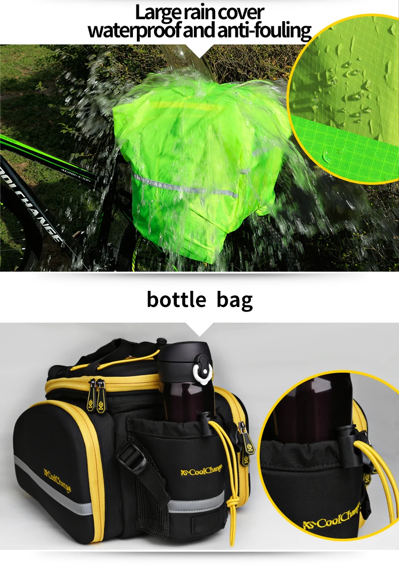 Best CoolChange Waterproof Bicycle Bag 35L Multifunction Portable Cycling Rear Seat Tail Bag Bike Bag Shoulder Handbag Accessories 34