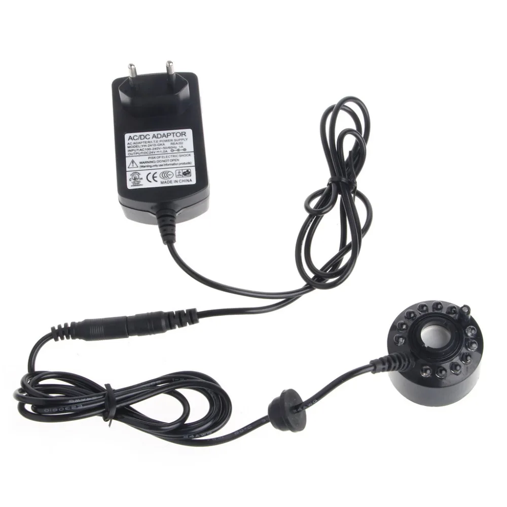 

Ultrasonic12-LED Pond Mist Maker Fogger Water Fountain 3-Color Light EU Plug