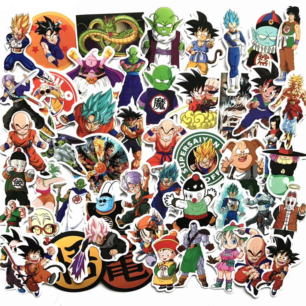 

50 PCS Dragonball Luggage Stickers Laptop Sticker Vinly Waterproof for Bicycle Skateboard(Not Random)