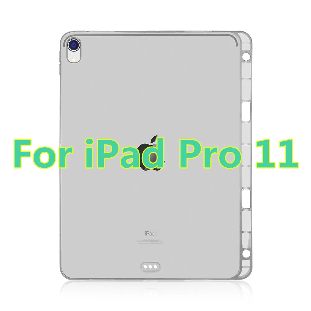 Чехол для iPad Pro 12,9, мягкая задняя крышка из ТПУ для iPad Pro 11, чехол с карандашом, чехол для iPad Pro 12,9 - Цвет: white pro 11