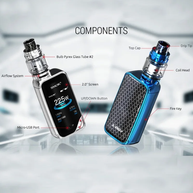 Оригинальный SMOK X PRIV комплект с 8 мл TFV12 Prince Tank испаритель 225 Вт Mod электронная