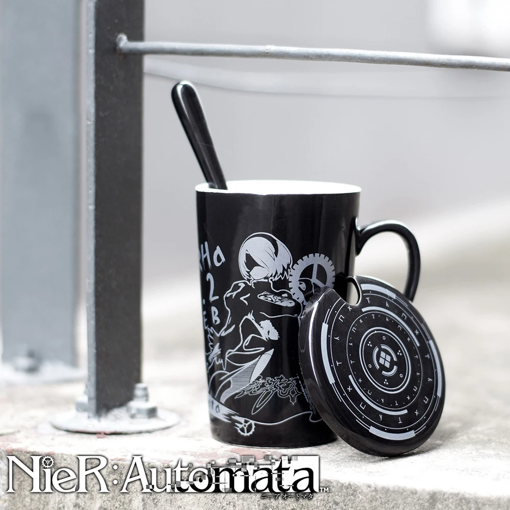 Аниме игра ниус: Automata YoRHa No.2 Тип B Чашка для воды кружка фарфоровая чашка ложка +