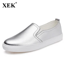 Новинка года Лето Высокое качество Для женщин Кожаные Мокасины повседневные туфли на плоской подошве Женская обувь без застежек женская обувь слипоны женская обувь XC11