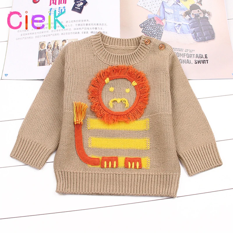 CieiK Knitted Baby Sweater Cartoon Lion Girl Winter Photography Clothes Spring Newborn Boys Kleding Cardigan Child meisje Kids  (10)