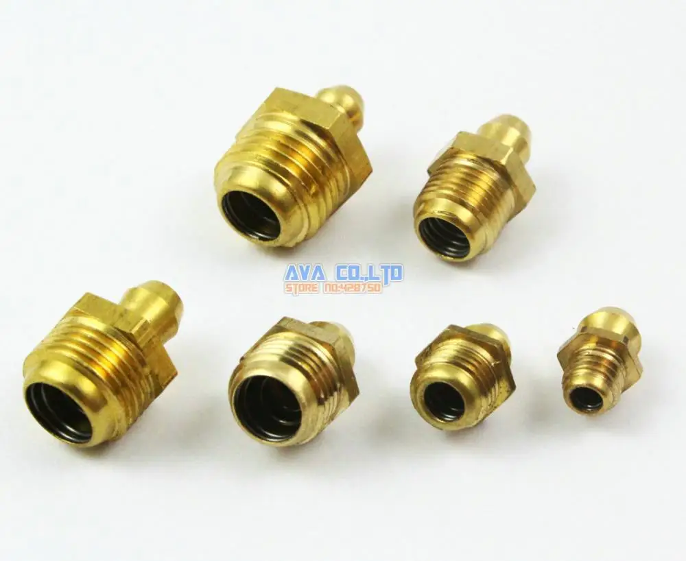 Fevas 10 Pieces 1//4 BSP Brass Straight Grease Zerk Grease Nipple Fitting