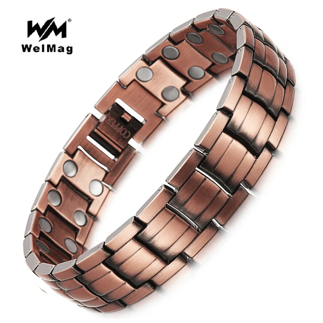 Welmag Healing Magnetic Copper Bracelets Bangle For Men Bio Energy Welmag Healing Magnetic Copper Bracelets Bangle For Men Bio Energy Double Row Magnet Solid