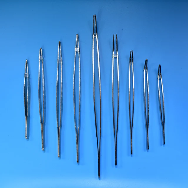 tweezers stainless steel straight elbow medical tweezers first aid