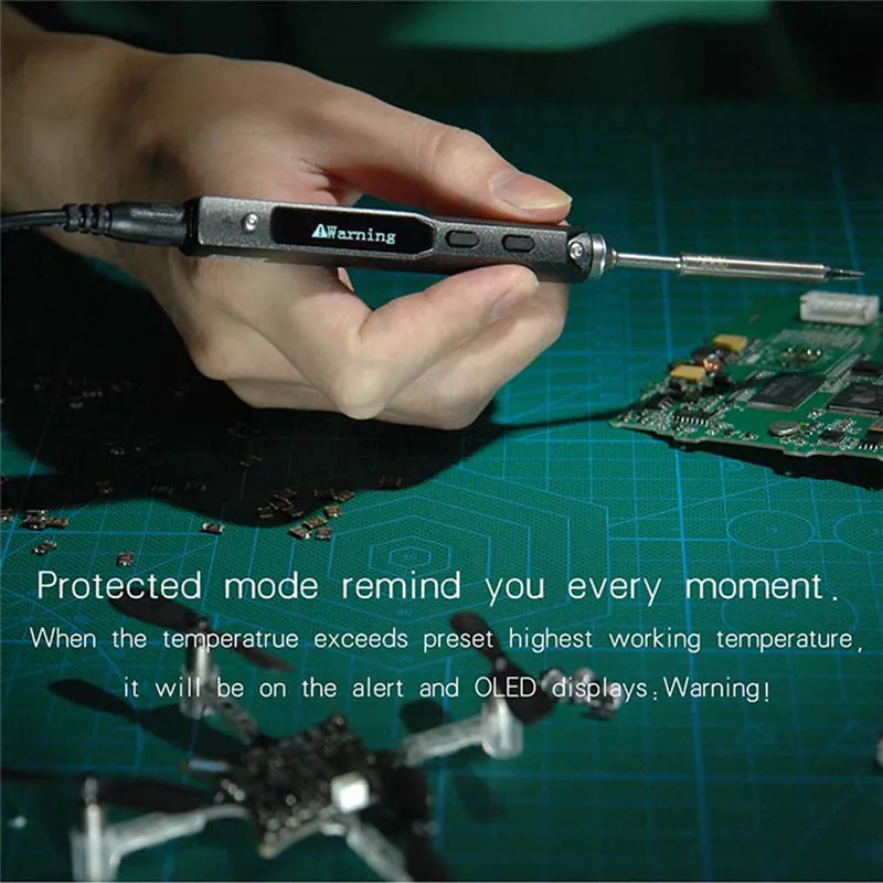 

TS100 Tip Oscilloscope Electric Soldering Iron USB Mini Internal-heating Soldering Station Intelligent Numerical Control