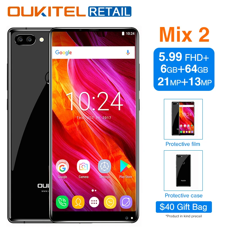 Oukitel Mix 2 5 99 &quot18:9 полный Дисплей MTK6757 Восьмиядерный 6 ГБ 4G B мобильного телефона Android