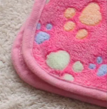 40*60 см мягкие теплые лапы печати мелких животных Собаки Кошки Одеяло подстилке высокой абсорбирующей очистка сушки полотенце для купания домашних питомцев товары - Цвет: Pink