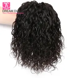 DreamDiana бразильские волосы натуральное вплетение 4 пучка Remy волнистые волосы черный 8 "-30" 100% человеческие волосы Bresiliens океанская волна