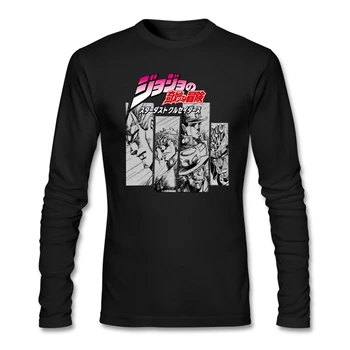 

JoJoo's Bizarre Adventure T Shirt Long Sleeve Custom T-shirt Men Top Crossfit Cotton Men T-shirt