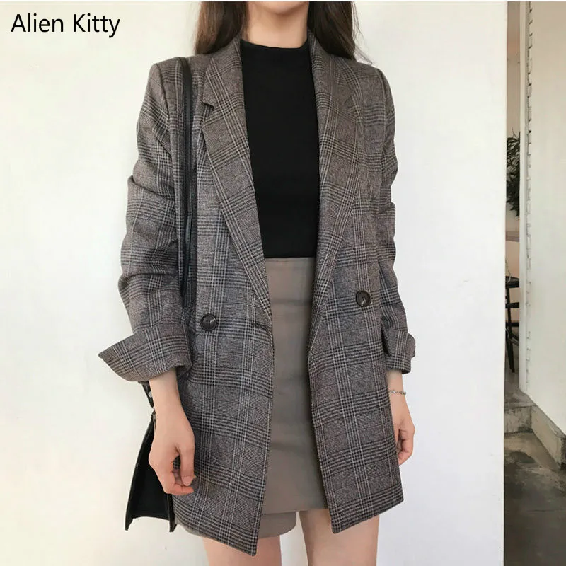 Alien Kittty/осень зима Новинка Удобная женская клетчатая куртка в стиле ретро