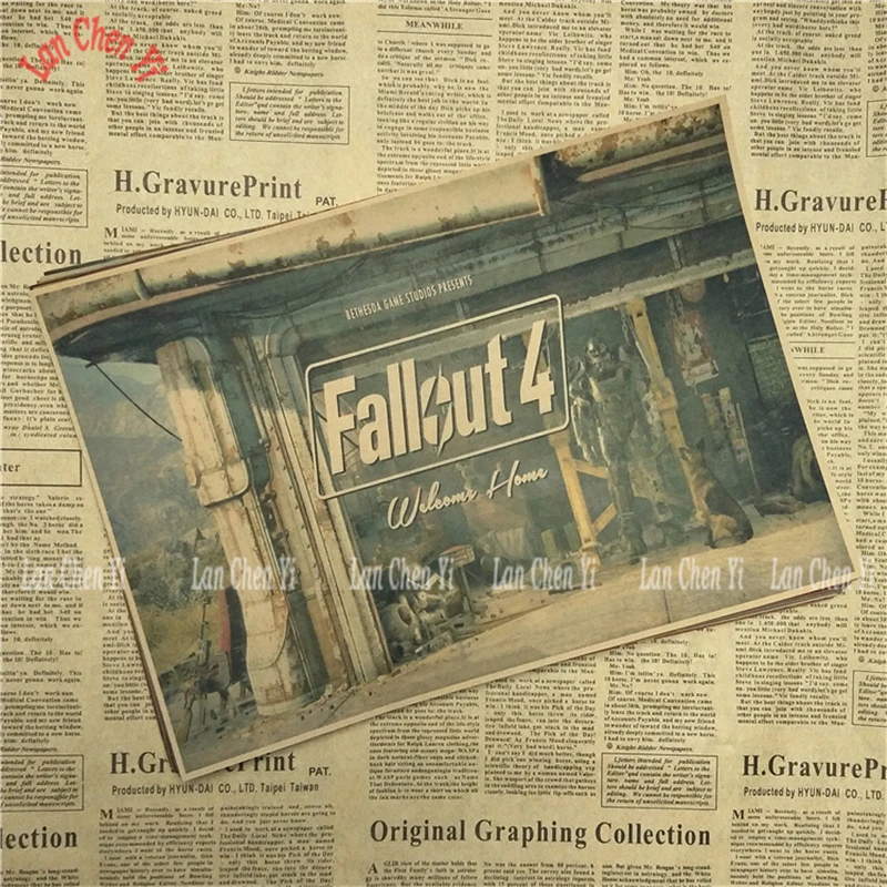 Fallout классические игровые постеры из крафт бумаги настенные для дома и бара