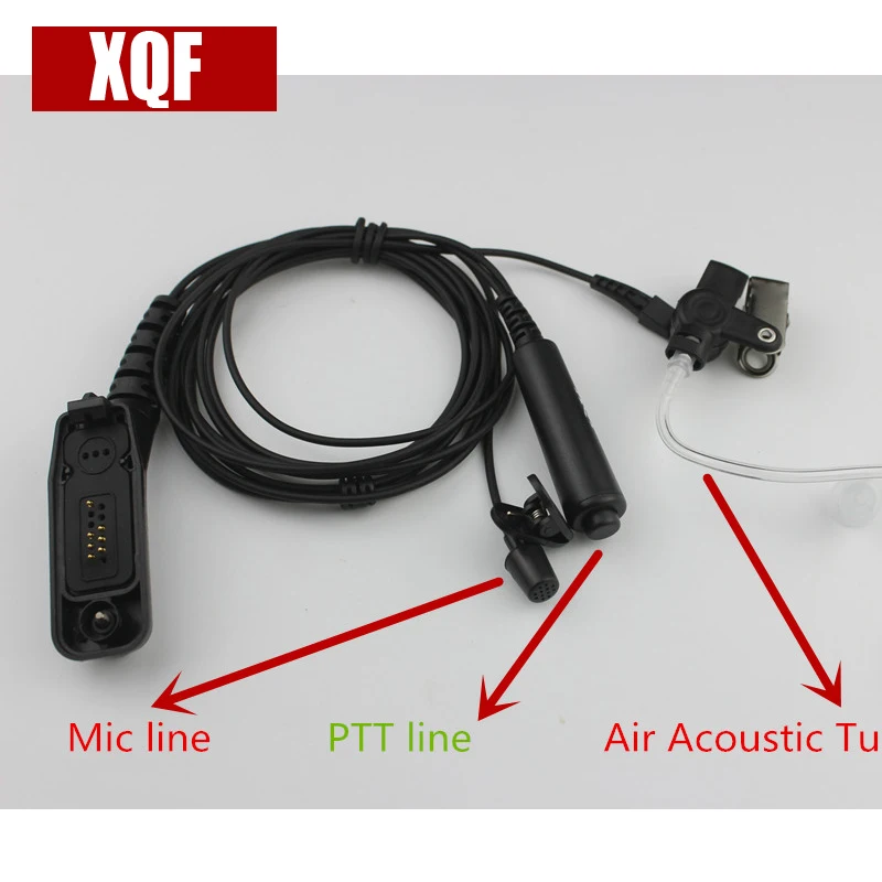 XQF Air акустический трубчатый наушник PTT Mic гарнитура для Motorola XiR P8668 P8268 APX 7000 XPR 6500 6550