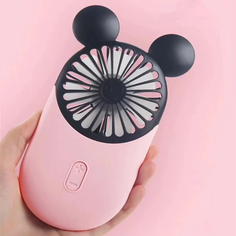

2019 Summer Handheld Personal Fan Battery Portable Desktop Mini Fan Electric Han Rechargeable Battery Cute Mickey Fan For Kids