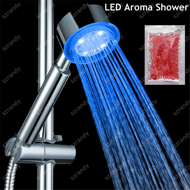 

Wholesale Round Blue Color Aroma LED Shower Head Sprinkler