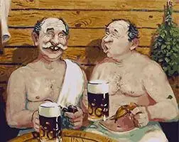 

MaHuaf-X1550 In the bathhouse with a beer DIY Painting Kit Paint By Numbers Kit DIY Oil Painting On Canvas Gifts Wall Art