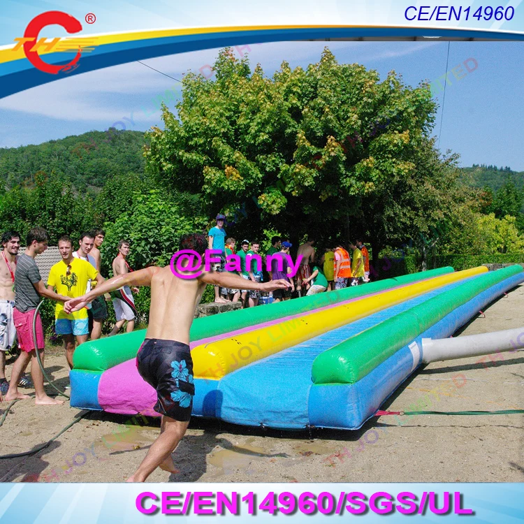 

outdoor pvc inflatable Slip and Slide for kids, double lanes inflatable super sliding track, inflatable water slide mat