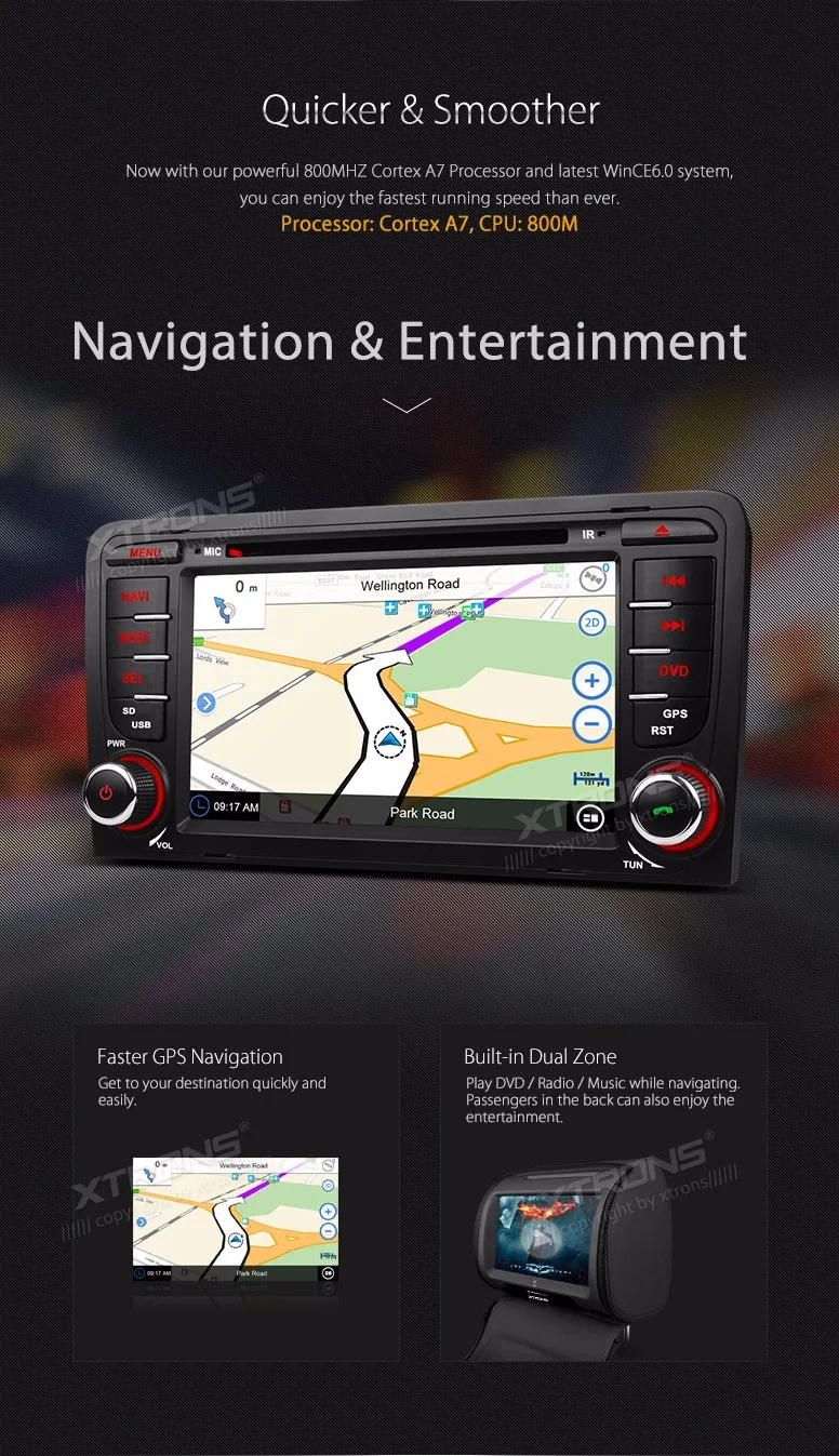 Cheap 7" Double 2 Din Car DVD Radio GPS Navi Fit For Audi A3 S3 Auto Video Player Dual Channel CANbus Touch Screen Audio USB Stereo 7