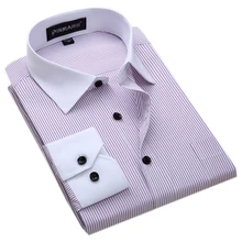 Новое поступление, брендовые высококачественные мужские полосатые рубашки с длинным рукавом, мужские деловые официальные рубашки, рубашки для мужчин