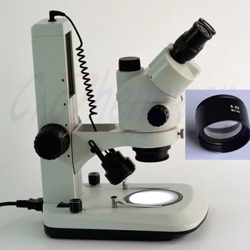 

Free Shipping FYSCOPE Track Stand Stereo Microscope 3.5X-45X Simul Focal Trinocular Microscope with Dual LED Lights