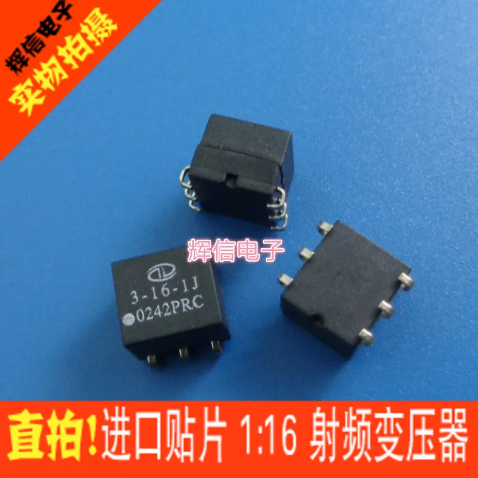 

Original new 100% 3-16-1J SMD miniature 1:16 isolation 0.30-120 MHZ RF high frequency signal transformer