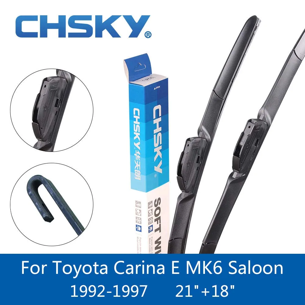 

CHSKY Car Windshield Wiper Blade For Toyota Carina E MK6 Saloon 1992 1993 1994 1995 1996 1997 Fit Hook Arms 21"&18" Wipers