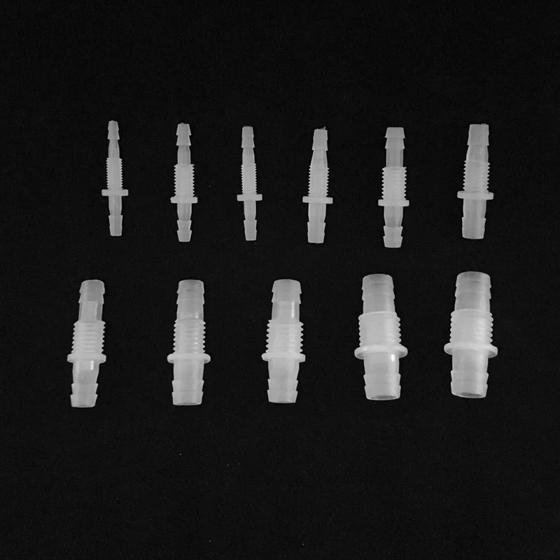

5Pcs/Pack M6-M16 Thread To 3mm-12mm Plastic Straight Connectors With Hex Nuts