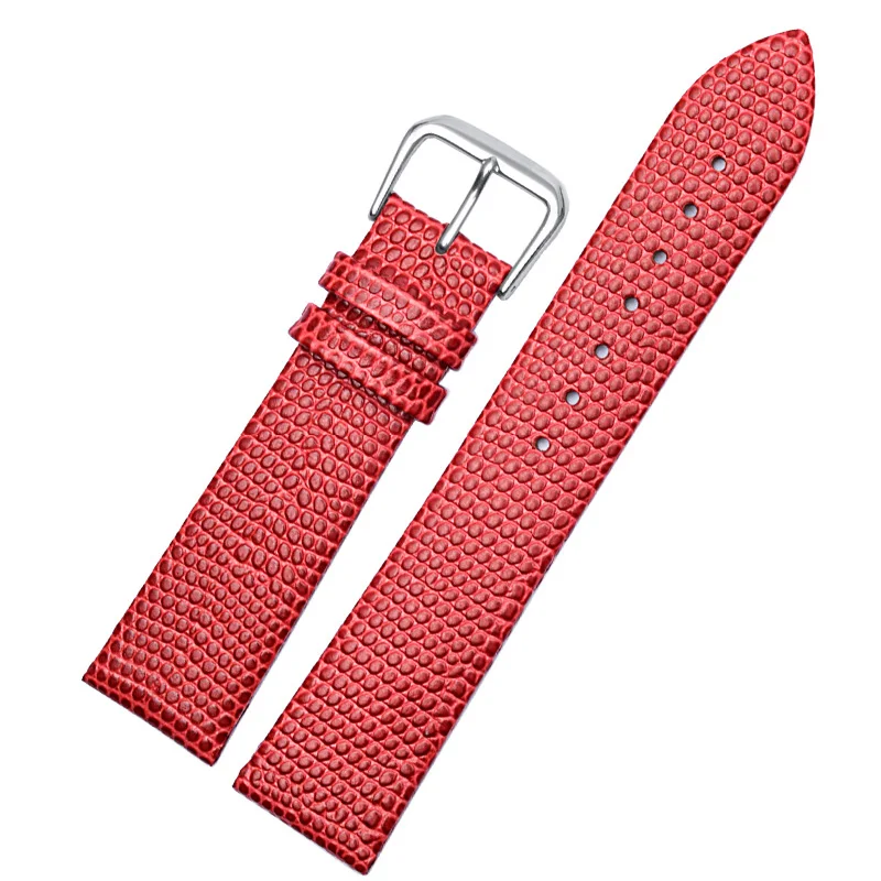 ALK VISION часы ремешок кожаный браслет для часов аксессуары Ящерица шаблон контактный ремень с пряжкой для Топ люксовый бренд женские часы - Цвет ремешка: dark red