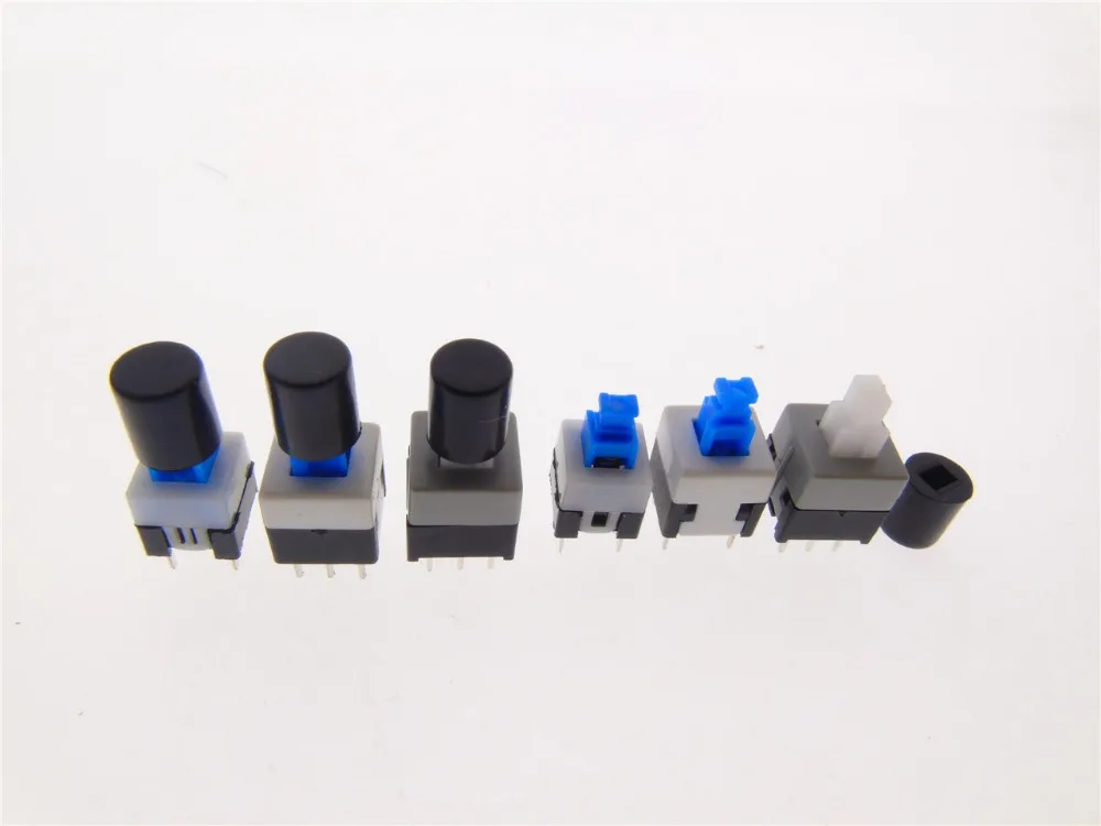 

30Sets(=1Pack) Tactile Push Button Switch Momentary 7*7MM 8*8MM 8.5*8.5MM Micro switch button + (30PCS Black Tact Cap)