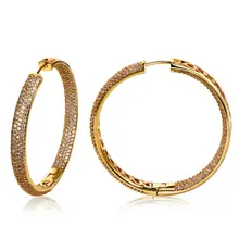 Pendientes de diseño Clásico de Las Señoras del partido de coctel favorito de Micro-ajuste de Lujo cubic zirconia pendientes del aro