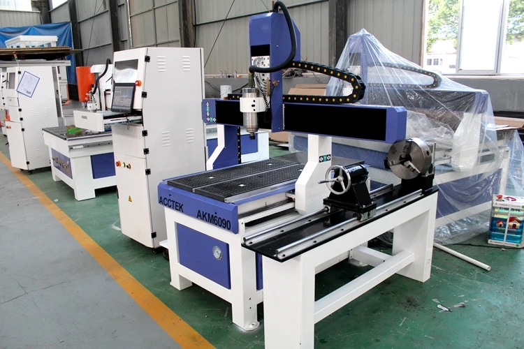 ACCTEK 4 оси роторная резьба по дереву cnc маршрутизатор 3d 6090 для продажи|Фрезы дереву|