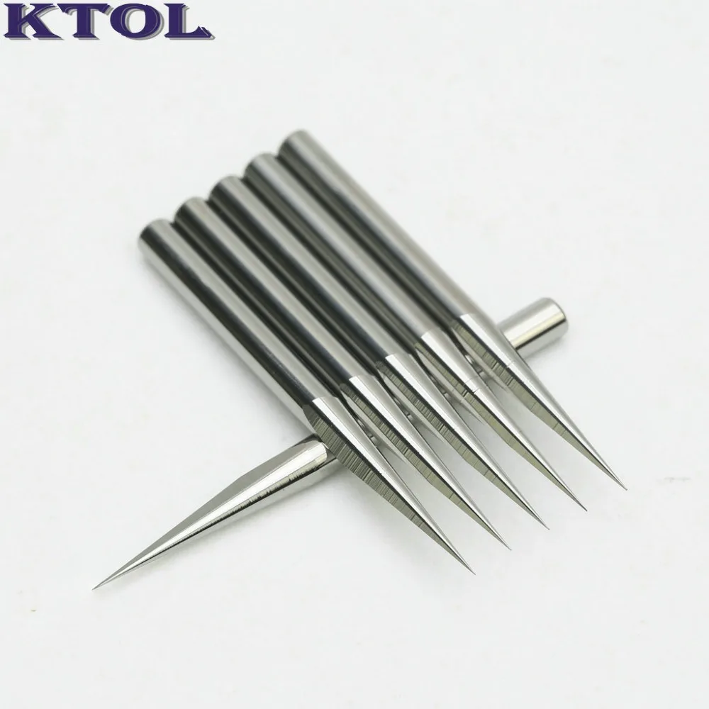 10 угловых Tip 0.1mm Ovl 38mm в форме CNC гравировальные биты торцевые фрезы PCB инструменты