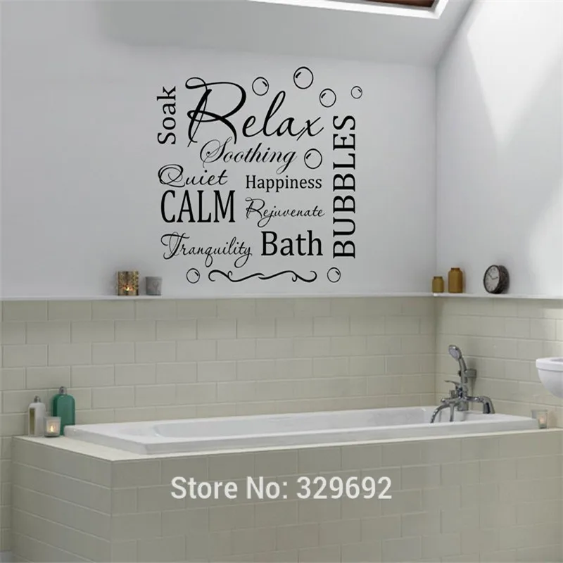 Relax Calm Bubbles Bath Wall Art Sticker Decal Vinyl Home Decor