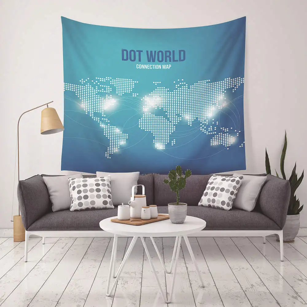 Home Decorative Wall Hanging Carpet Tapestry Rectangle Bedspread Vintage Sailing Boat Rudder compass Anchor Pattern